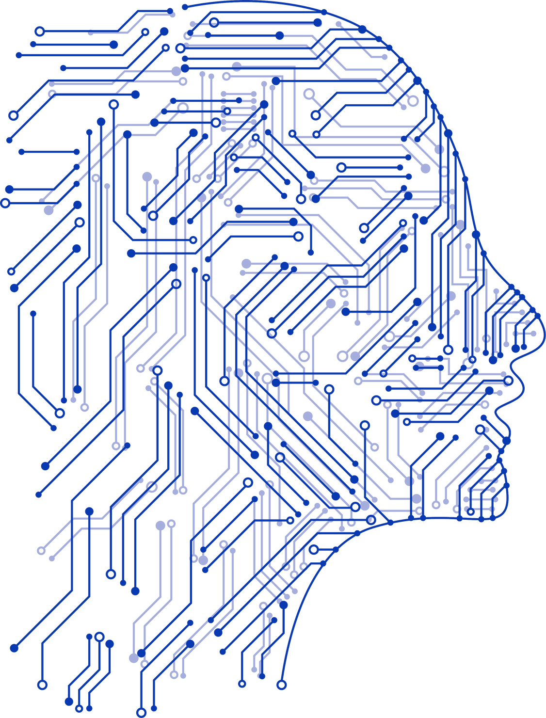 Artificial intelligence. Abstract geometric Human head